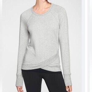 Athleta Criss Cross Grey Crewneck Sweatshirt Size‎ XS
